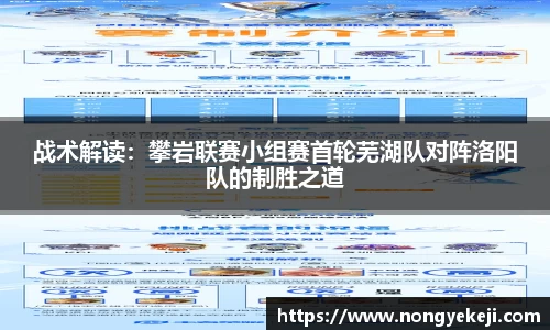 战术解读：攀岩联赛小组赛首轮芜湖队对阵洛阳队的制胜之道